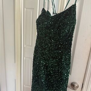 Amazon Green Sequin Mini Dress